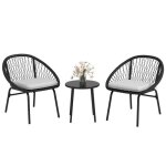 Ensemble salon de jardin 3 pièces 2 personnes avec coussins Ensemble salon de jardin 3 pièces 2 personnes avec coussins