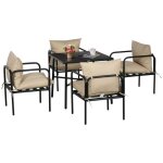 Outsunny - ensemble table et chaises de jardin - acier - 80x80x71cm - noir Outsunny - ensemble table et chaises de jardin - acier - 80x80x71cm - noir
