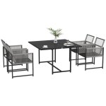 Outsunny - ensemble table et chaises de jardin - acier - 120x120x72cm - gris clair Outsunny - ensemble table et chaises de jardin - acier - 120x120x72cm - gris clair