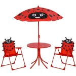 Outsunny - ensemble salon de jardin enfant - mtal - 50x50x46cm - rouge