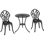 Outsunny - ensemble salon de jardin - aluminium - 60x60x67cm - noir