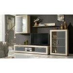 Ensemble de salon meuble tv + 1 tagre murale + vitrine murale avec led + buffet coloris chne cambrian ...