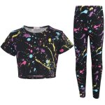 Ensemble t - shirt court et legging � imprim� pastel splash pour fille 5 - 13 ans