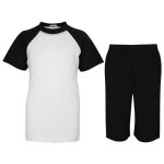 Ensemble t - shirt court  manches courtes pour enfants unisexe - noir - 2 - 13 ans