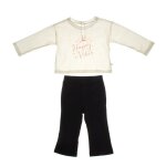 Ensemble t - shirt long et pantalon 775376 b�b� fille - noir blanc