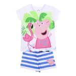 Ensemble t - shirt et short enfant peppa pig blanc - 5 ans