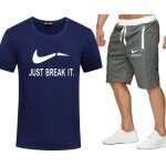 Ensemble t - shirt et short homme - leoclotho - tee shirt imprim� manches courtes - bleu fonce2