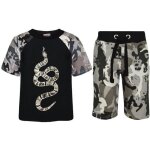 Ensemble t - shirt et short snake camouflage pour garçons - marque - modèle - 100% cotton - charbon Ensemble t - shirt et short snake camouflage pour garçons - marque - modèle - 100% cotton - charbon