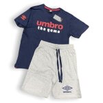 Ensemble short bermuda et tee shirt coton - umbro - th� game - bleu - adulte - gar�on
