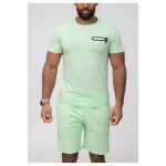 Ensemble short et t - shirt vert homme - marque inconnue - uni - 100% coton Ensemble short et t - shirt vert homme - marque inconnue - uni - 100% coton