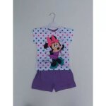 Ensemble short tee shirt - minnie disney - enfant fille - 100% coton - violet