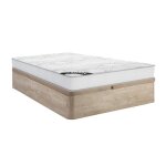 Ensemble 160 x 200 cm sommier coffre naturel clair + matelas ressorts ensachs p. 20cm - songe de ysme ...