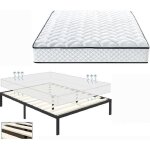 Ensemble sommier + matelas - blanc - 140x190 cm - mousse - 2 places - 1 sommier monobloc