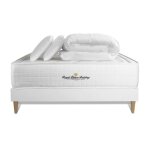 Ensemble sommier matelas 160x200 buckingham mmoire de forme - 30 cm - equilibr - sommier kit blanc ...