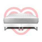 Ensemble matelas sommier 2x80x200 cm - vitalmemo blanc