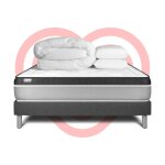 Pack lit complet 200x200 cm - matelas + sommier gris (en kit) + 2 oreillers + couette - vital ergo gris ...