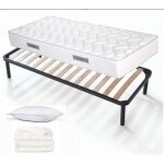Ensemble sommier + matelas 90x190 + couette + oreillers