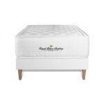 Ensemble sommier matelas 90x200 buckingham mmoire de forme - 30 cm - equilibr - sommier blanc