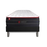Ensemble sommier + matelas boost - somness - 90x200 cm - m�moire de forme - ressorts ensach�s - noir
