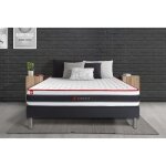 Ensemble sommier + matelas - energy - 140x190 cm - mmoire de forme - ressorts ensachs - noir