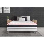 Ensemble sommier + matelas energy ressorts ensachés et mémoire de forme 160x200 160 x 200 cm blanc Ensemble sommier + matelas energy ressorts ensachés et mémoire de forme 160x200 160 x 200 cm blanc