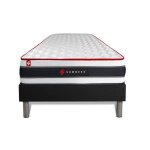 Ensemble sommier + matelas - energy - 90x190 cm - m�moire de forme - ressorts ensach�s - noir