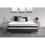 Ensemble sommier + matelas form 140x200 140 x 200 cm noir