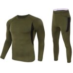 Ensemble de sous - vtements thermiques homme sport base layer maillot vetement pour lentranement ski ...