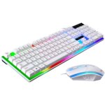 Ensemble souris et clavier de jeu lumineux - zgeer - filaire - blanche - support �tanche - design ergonomique ...