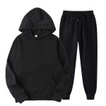Ensemble de sport - marque - 2 pices - sweat  capuche - pantalon jogging - noir