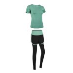 Ensemble de sport femme - marque - t - shirt + legging fitness running - vert Ensemble de sport femme - marque - t - shirt + legging fitness running - vert