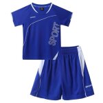 Ensemble de sport garcon maillot et short survtement football basketball 7 - 14 ans bleu - yizyif