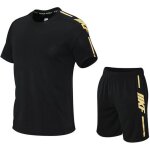 Ensemble de sport homme 2 pices t - shirt et short respirant schage rapide pour fitness running - noir ...