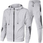 Ensemble de sport - jogging - veste capuche - pantalon taille lastique - respirant - gris
