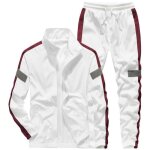 Ensemble de sport - veste et pantalon - taille elastique - homme - multisport - blanc