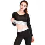 Ensemble de sudations femme shirt manches longues pantalon fitness jogging extensible - noir Ensemble de sudations femme shirt manches longues pantalon fitness jogging extensible - noir