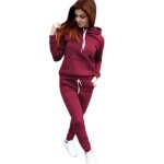 Ensemble survêtement femme casual - lh0507wt153 - rouge - manches longues - respirant Ensemble survêtement femme casual - lh0507wt153 - rouge - manches longues - respirant