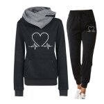 Ensemble de surv�tement pour femmes - chic et �l�gant - noir - manches longues - multisport - respirant ...