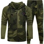 Ensemble survtement homme camouflage casual sport sweat  capuche zipp et pantalon jogging  manches ...