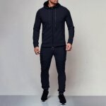 Ensemble de survêtement - homme - cardigan à capuche + pantalon de jogging - bleu - manches longues - ... Ensemble de survêtement - homme - cardigan à capuche + pantalon de jogging - bleu - manches longues - ...