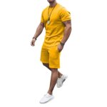 Ensemble de survtement homme t 2 pices t - shirt manches courtes short lastique sportswear tenue ...