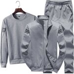 Ensemble de survêtement pour homme funmoon - veste pantalon et t - shirt à manches longues - gris Ensemble de survêtement pour homme funmoon - veste pantalon et t - shirt à manches longues - gris