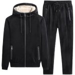 Ensemble de survtement homme hiver chaud - marque a - pantalon et sweat doubls polaire - noir - fitness ...