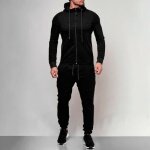 Ensemble de survêtement - homme - manches longues - noir - badminton - cardigan à capuche + pantalon ... Ensemble de survêtement - homme - manches longues - noir - badminton - cardigan à capuche + pantalon ...