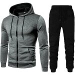 Ensemble de surv�tement sport homme doux et confortable � capuche - gris
