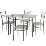 Ensemble de table et 4 chaises pour salle � manger lima ch�ne / gris table 110 cm x 70 cm x 76 cm structure ...