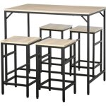 Homcom - ensemble table de bar - m�tal - 100x60x88cm - beige