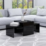 Ensemble de tables basses noir brillant - keenso - yin - rectangulaire - contemporain - design