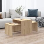 Vidaxl ensemble de tables basses chne sonoma 100x48x40 cm agglomr