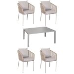 Ensemble table et chaises de jardin - no name - hwc - n41 - aluminium rsistant - corde tresse - 6 personnes ...